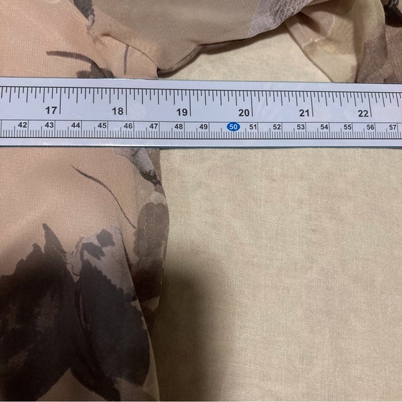 sawyer Chiffon Babydoll Style Dress in Muted Floral Print | Ruffle Hem - Picture 4 of 14